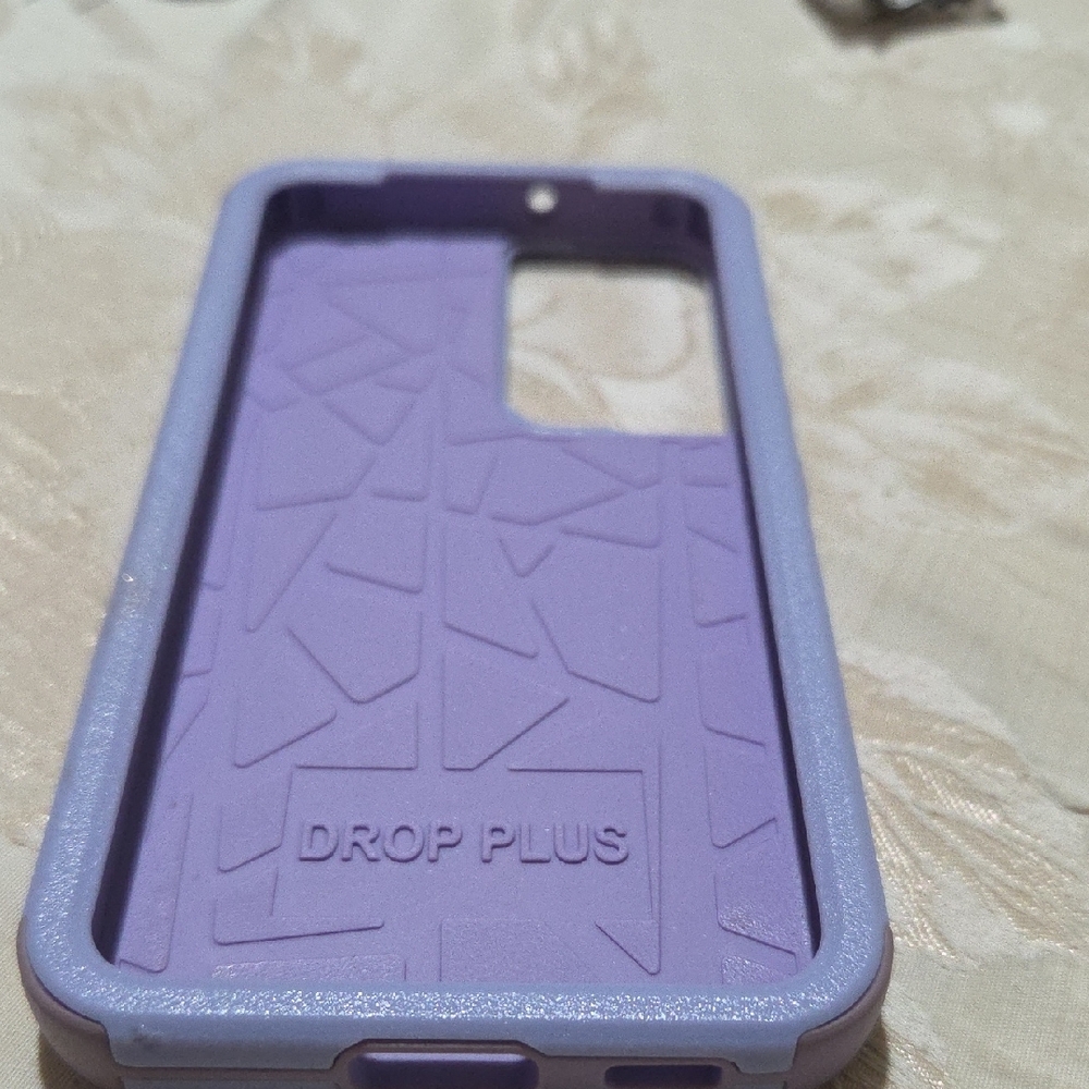 Purple Rugged Phone Case with Geometric Design and Raised Lip